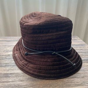 Brown satin hat